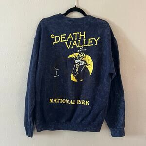 Bowery Supply Co Death Valley National Park Sweatshirt Blue Acid Wash XL Cowboy‎